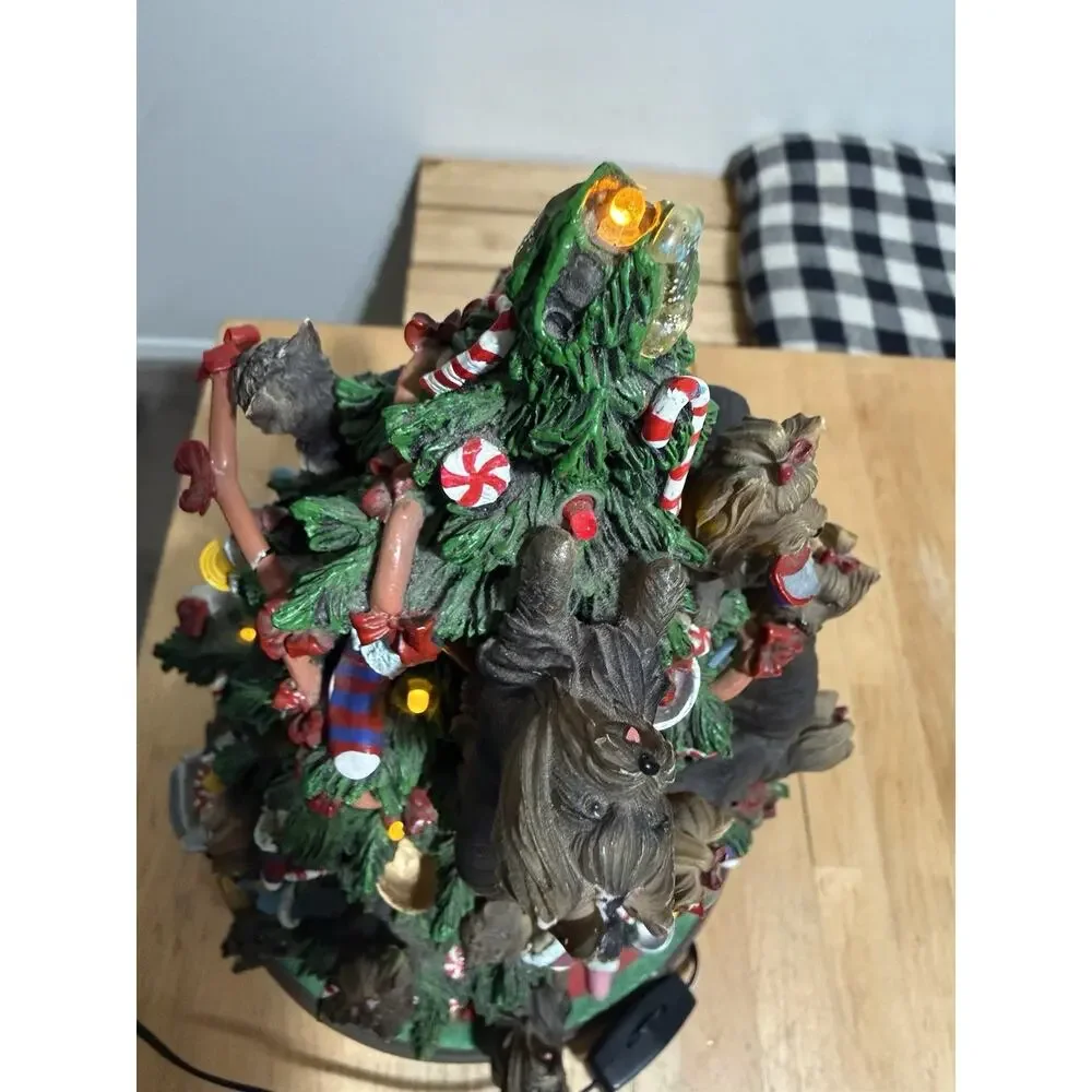 Danbury Yorkie Dog Light Up Christmas Tree Tested Works